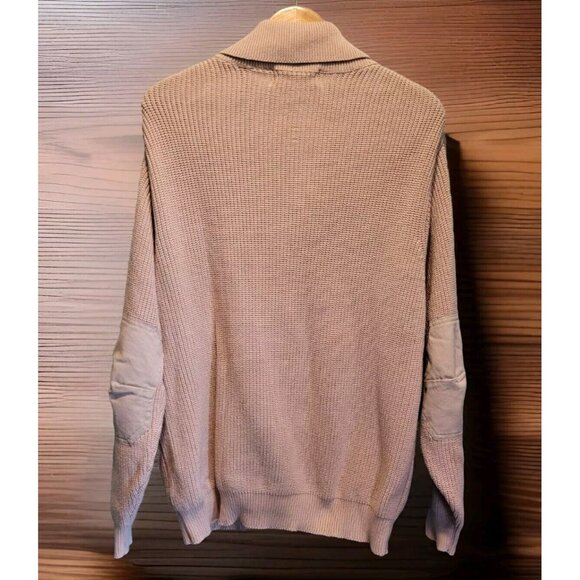 Mens Vtg Orvis Beige Shawl Collar Sweater Elbow Patch Buttons Sz XL - Picture 5 of 6